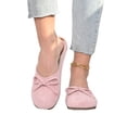thumbnail image 4 of CHWshoes Women's Faux Suede Square Toe Ballet Flats Bowknot Shoes Women Dressy Comfortable Slip-On Loafers Ballerina Flats，Pink Size 38, 4 of 4