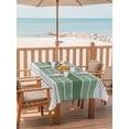 thumbnail image 2 of 60x84 Inch Outdoor Tablecloth with Umbrella Hole Zipper Rectangle Sage Green Stripes Rectangular Tablecloths Outside Waterproof Modern Spring Abstract Striped Patio Table Cloth Cover for Picnic Party, 2 of 8