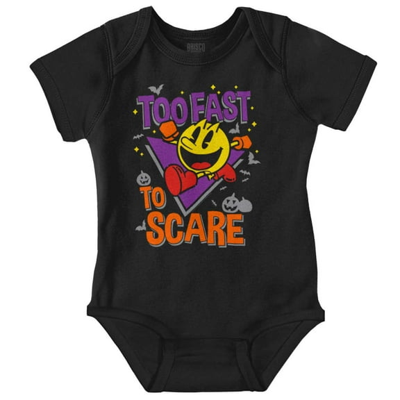 PACMAN Halloween Too Fast To Scare Romper Boys or Girls Infant Baby Brisco Brands NB