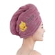 thumbnail image 1 of Toalla para el cabello tipo turbante de microfibra con botón, de rápida absorción y antiencrespamiento para cabello largo y rizado., 1 of 5