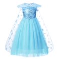 thumbnail image 1 of Frozen-vestido de princesa de la coronación de Anna y Elsa para niñas, disfraz de reina de la nieve, ropa de fiesta de cumpleaños, Cosplay, 1 y 2 Fivean unisex, 1 of 2