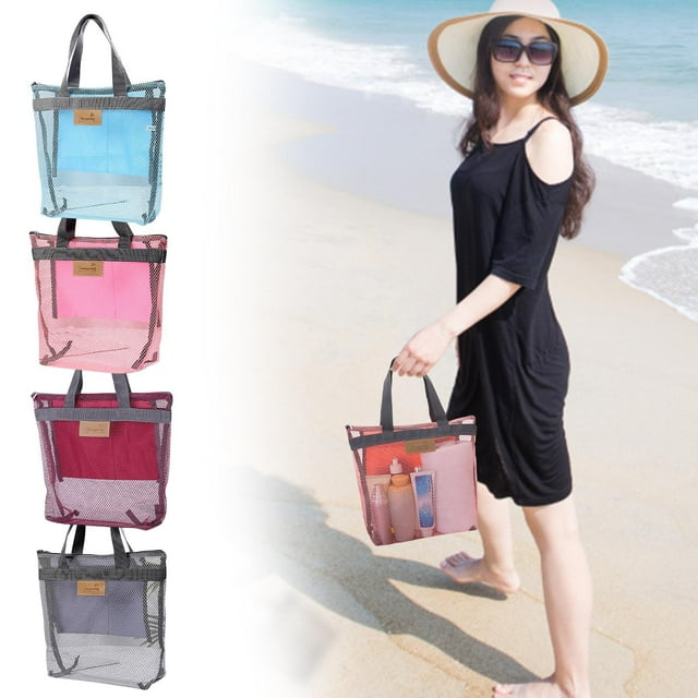 Xihbxyly Bolso de Playa, Gran Capacidad, Nailon de Secado Rápido, Diseño Plegable, Accesorio Versátil para El Verano, Bolsa de Piscina, Bolso de Viaje, Tamaño 30 X 28 X 9,5 Cm.