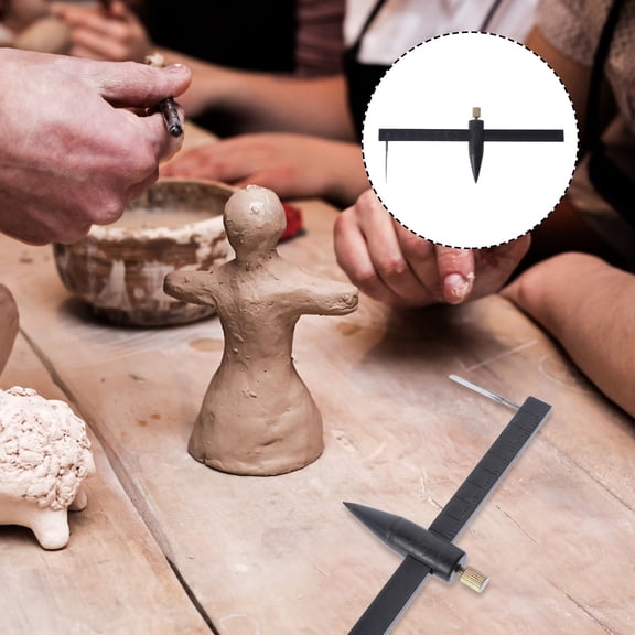 NICEXMAS Pottery Clay Compass Circle Cutter for DIY Use Made of Stainless Steel and Plastic Black