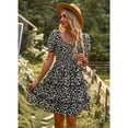 thumbnail image 6 of SYKT Women's Dresses Casual Summer Print Ruffle A Line Short Sleeve Mini Floral Dress for Women, 6 of 9