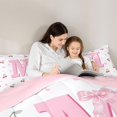 thumbnail image 5 of Castle Fairy Bow Letter Monogrammed M Twin Comforter Sets,Cartoon Cherry Bedding Set, 5 of 8