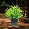 thumbnail image 5 of Decorative Fake Plants 7.87in Simulation Green Plastic Potted Plants - Indoor Home Living Room TV Cabinet Decor (Green3)​, 5 of 6