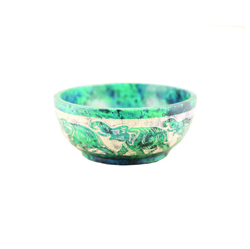 turquoise Hand Carved Tree of Life Bowl handmade cereal bowl