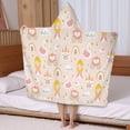 thumbnail image 5 of Cute Princess Castle Pattern Hooded Bath Towel，50"x30" for Ages 3 To 12 Kids, Quick Dry Lightweight Soft Microfiber Hood Beach Towel Cover Up for Kids, 5 of 7