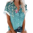 thumbnail image 1 of Blusa con estampado floral de manga corta con cuello en V para mujer OAVQHLG3B Store lin121212, 1 of 4