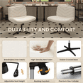 thumbnail image 3 of Yaheetech Fabric Swivel Desk Chair with No Arms and Extra Wide Seat, Beige, 3 of 6