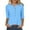 Womens Fall Clothes Blue, variant on Womens Plus Size Tops, 3/4 Sleeve Shirts for Women Summer Casual Loose Fit Solid Color Button Up Notch V Neck T-Shirts