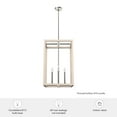 thumbnail image 7 of Hunter - Squire Manor 4-light Brushed Nickel, Medium Size Pendant Light, Dimmable, Modern Style, Rectangle Shaped, for Bedrooms, Dining, Living Rooms - 19695, 7 of 7