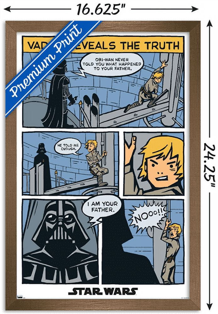 Star Wars: The Empire Strikes Back - Dual Panels Wall Poster, 14.725" x 22.375", Framed