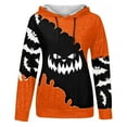 thumbnail image 4 of Fiaer,Halloween Sweatshirts for Women Oversized Pumpkin Face Print Hoodies Essentials Loose Fit Hooded Pullover Black1 L, 4 of 4