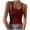 Wine, variant on Womens Summer Tops Fashion Spaghetti Strap Crew Neck Solid Color Tank Tops Casual Tight Fitted Pullover Tops for Everyday Wear