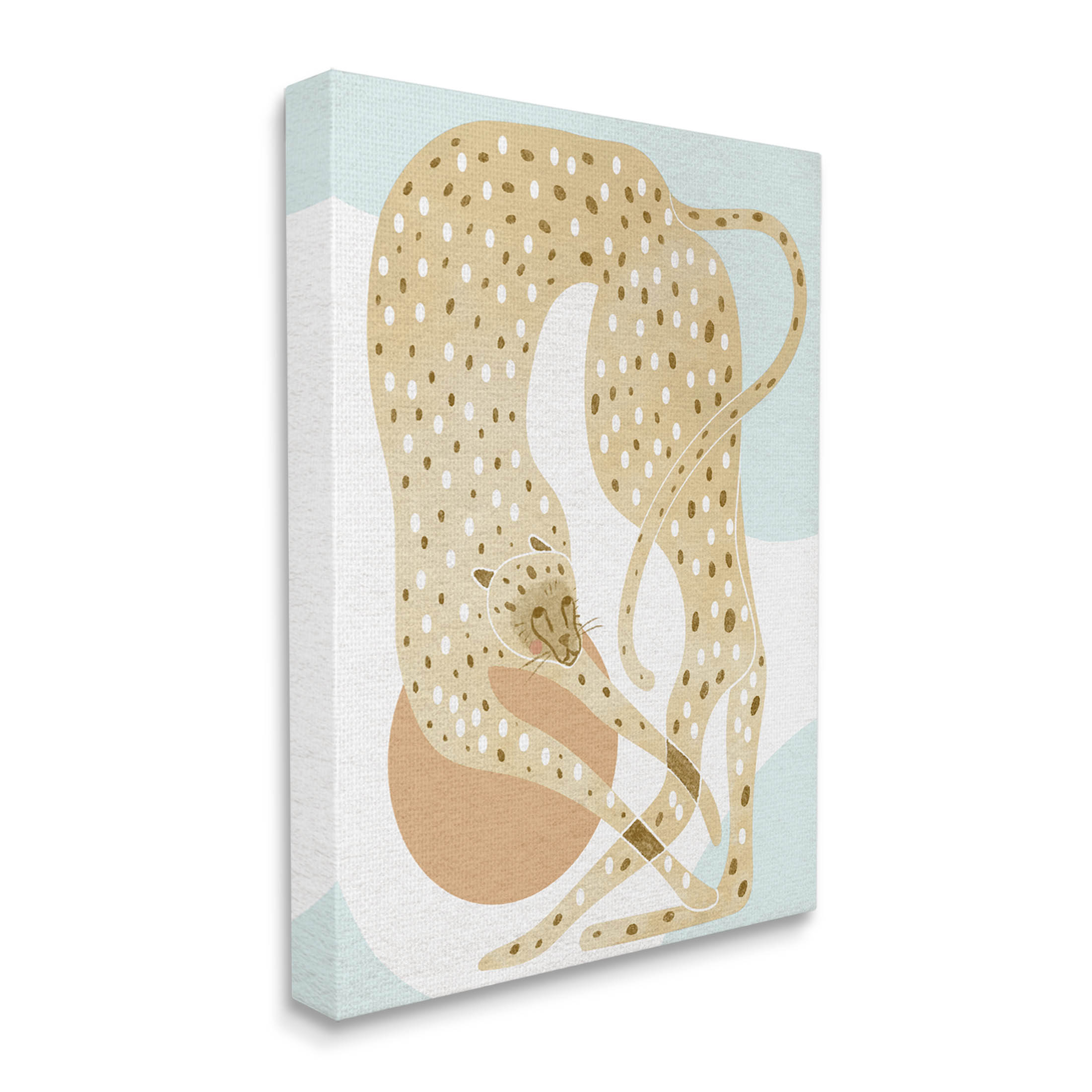 Contemporary Cheetah Shapes Animals & Insects Graphic Art Gallery Wrapped Canvas Print Wall Art