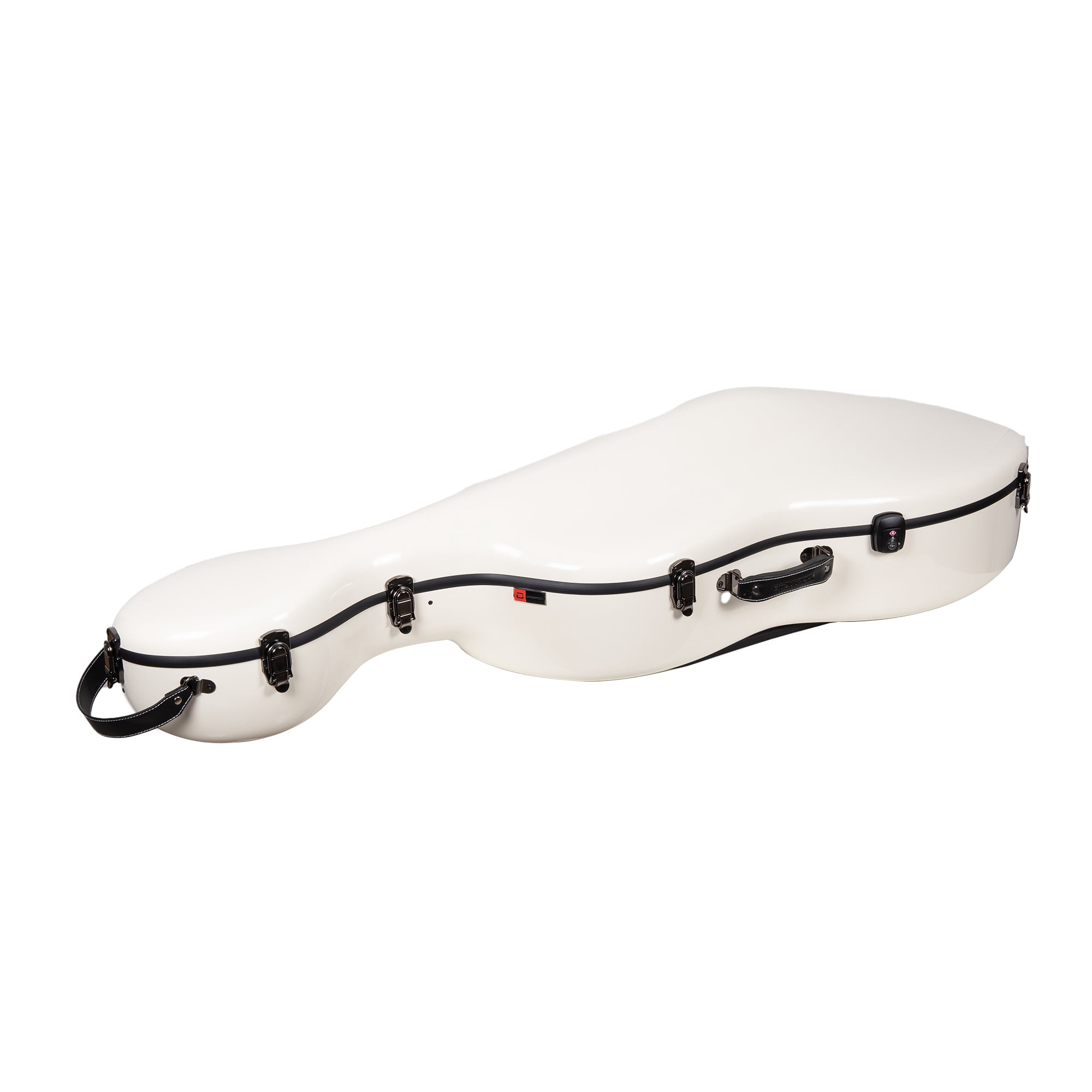 Crossrock Fiberglass Case with Wheels-Fits 4/4 Full Size Cellos-Includes Padded Music Pouch, 3 Handles, Removable Shoulder Straps, Combination Lock-Milky White (CRF2020CEFMW)