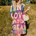 thumbnail image 3 of Pink Love Dream Graphic Print-2 Womens Summer Dress Tie Back A Line Flare Dress, 3 of 9