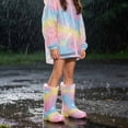 thumbnail image 5 of SUYIDA Gradient Rain Boots for Girls Mid Calf Waterproof Easy On Boots Non Slip Sole All Seasons Outdoor Play Boots, 5 of 6