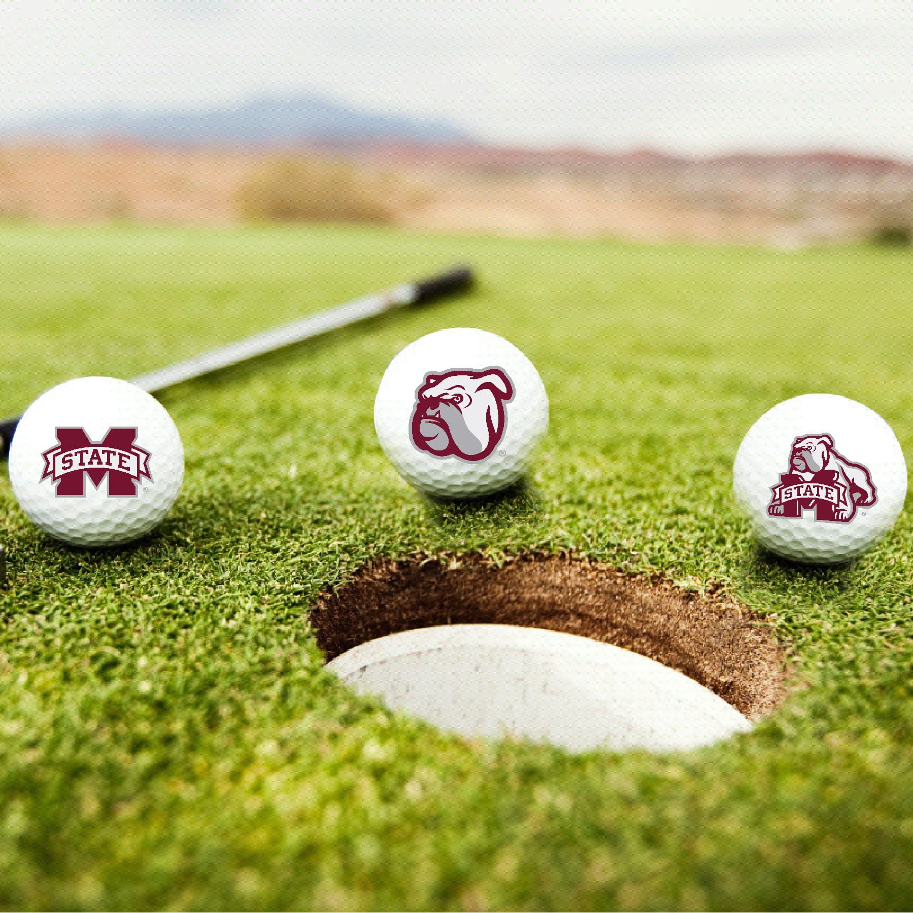 Mississippi State University Bulldogs Logo Edition Officially Licensed NCAA Taylormade Distance+ Golf Balls 12-Pack (Dozen)
