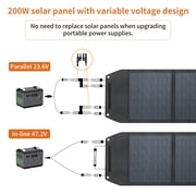 LVYUAN 200 Watt Solar Panel Foldable Solar Charger with Adjustable Kickstands, Portable IP67 Waterproof for Home, RV, Outdoor, Camping, Power Station, off Grid