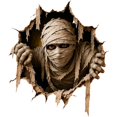thumbnail image 2 of 3D Mummy Wall Sticker, Creepy Bandaged Wrapped Figure Coming Through Wall, Scary Peel and Stick Decal for Haunted House Party, Mummy, 1 Pack, 2 of 4