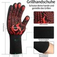 thumbnail image 2 of 1 par/2 piezas de guantes para barbacoa, guantes para asar a la parrilla, guantes para horno de barbacoa resistentes al calor, guantes ignífugos de cocina de 1472 °F/800 °C a prueba de, 2 of 6