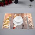 thumbnail image 3 of MKHERT Funny Christmas Santa Claus Deer Snowman and Snowflake Placemats Table Mats for Dining Room Kitchen Table Decoration 12x18 inch,Set of 4, 3 of 4