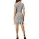 thumbnail image 3 of VESTIDO DE TWEED PARA MUJER INSPIRE CHIC CON MANGAS CORTAS Y DOBLADILLO DE SIRENA TALLA XS NEGRO Y BLANCO, 3 of 5