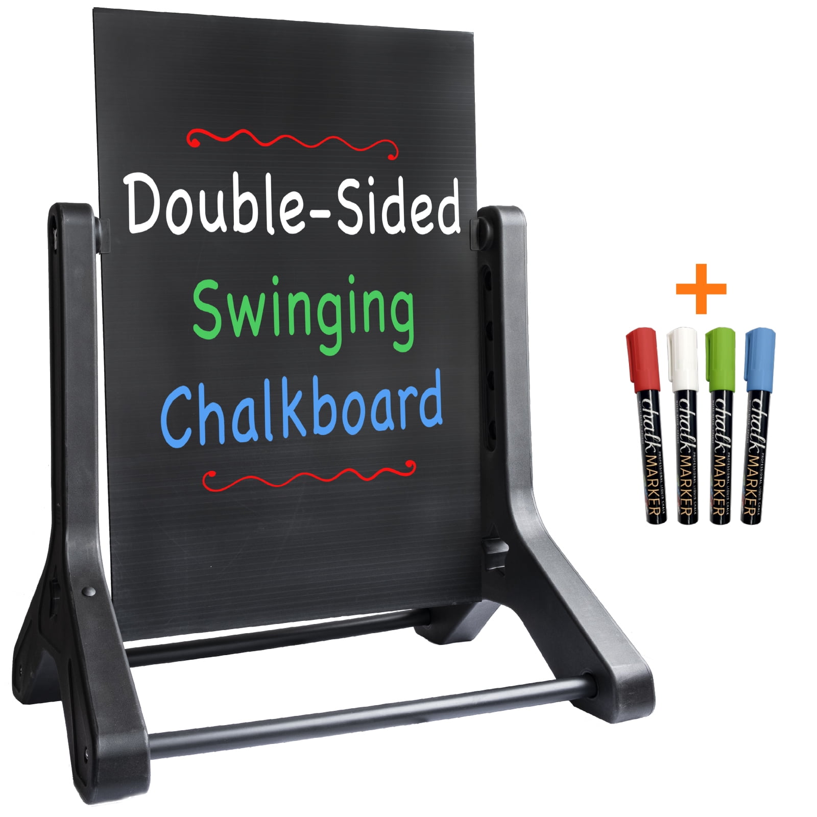 Photo 1 of Swinging Chalkboard Sidewalk Sign: 24x36 Black Sign Board 4 Liquid Chalkboard - EGP-HD-0167-OS
