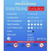 Stacy Lash Extra Strong Evolution Adhesive (0.17 fl.oz / 5 ml) / Black Cyanoacrylate Eyelash Extension Glue / Fast Drying Formula / Professional Use Only