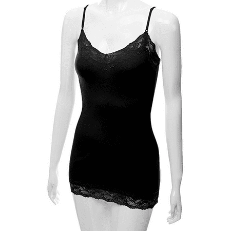 Women's Basic Camisole Layering Tank Top Soft Stretch Spaghetti Straps With Lace