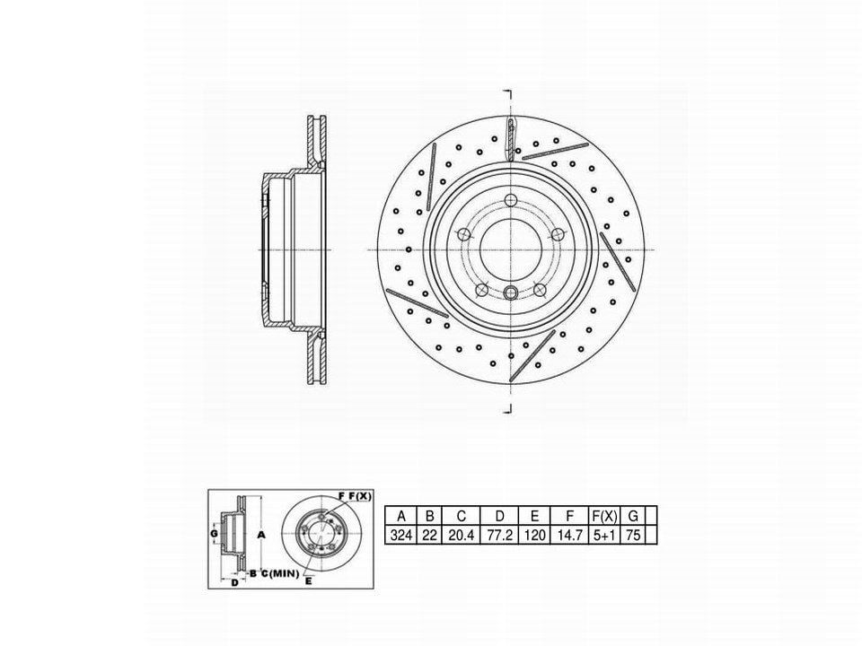 Winstop Brake Rotor, Rear WS252238, BMW 135i 2013-2008