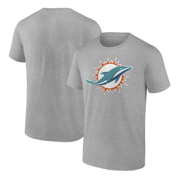 Men's Fanatics Heather Gray Miami Dolphins Primary Logo T-Shirt
