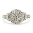 thumbnail image 2 of 0.60 Carat Round Cut Lab Created Moissanite Diamond Cluster Engagement Ring For Women In 10K Solid Yellow Gold (G-H Color, VVS1 Clarity, 0.60 Cttw)-8, 2 of 7