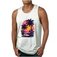 thumbnail image 2 of Gifts for Men! Titcea Tank Tops Men Palm Tree Printed Round Neck Sleeveless Summer Casual T Shirts Hawaiian Beach Holiday Loose Comfort Tank Top, 2 of 5