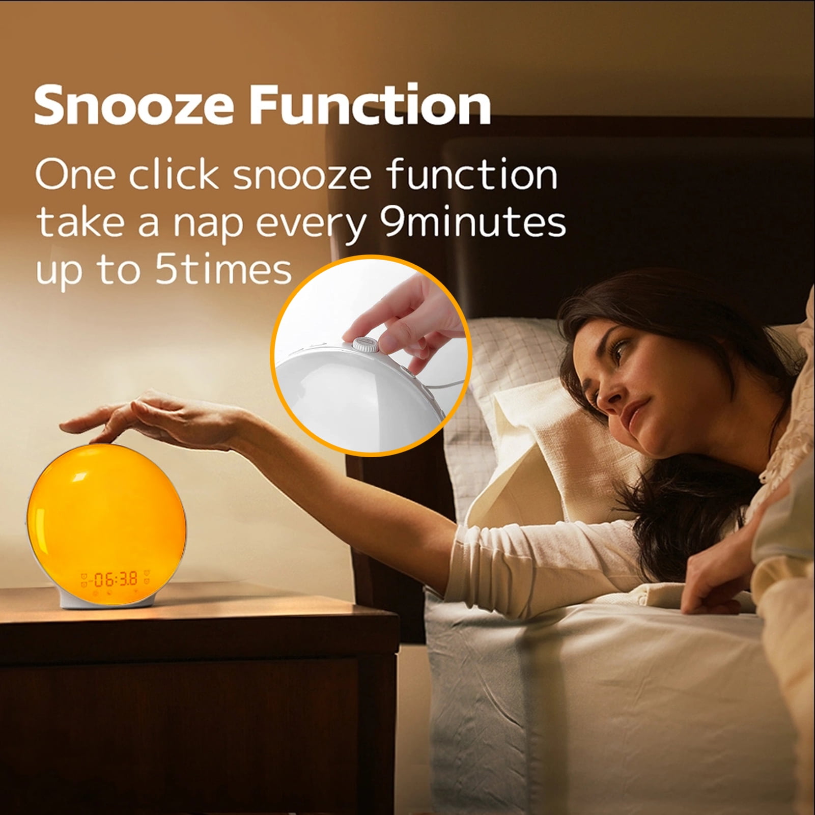 Sunrise Alarm Clock Wake Up Light for Heavy Sleepers, Upgrade Full Screen Daylight Alarm Clock with Sunrise and Sunset Simulation, Dual Alarm, Snooze, Sleep Aid, FM Radio,17 Colors, 10 Natural Sounds