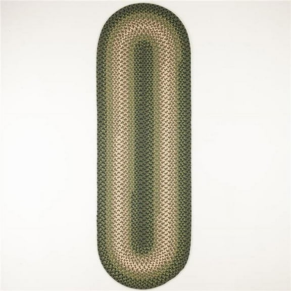 Rhody Rug TR22R024X120 2 x 10 ft. Twin River Runner Rug, Green & Multi Color