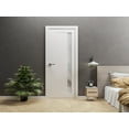 thumbnail image 5 of Solid French Double Doors 64 x 96 inches | Sete 6933 Matte Black with Frosted Glass | Wood Solid Panel Frame Trims | Closet Bedroom Sturdy Doors, 5 of 6