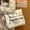 White, variant on Cute Canvas Tote Bag for Women, Large Capacity Multi Pocket Shoulder Bag with Clear Front Pocket, Casual Handbag for School Work Shopping Travel