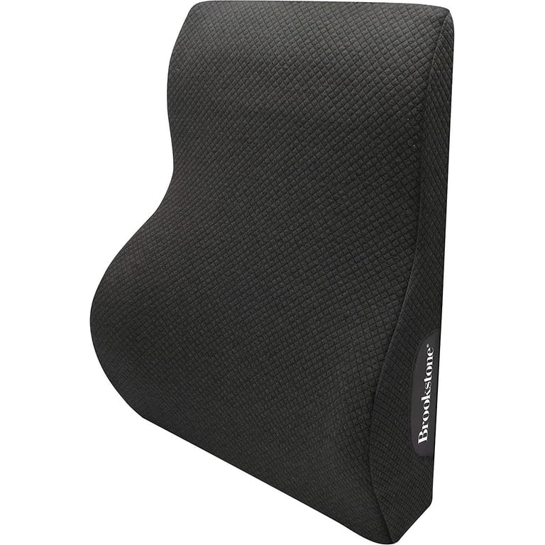 Tishijie Memory Foam Lumbar Support Pillow for Car - Mid/Lower Back Support Cushion for Car Seat (Black)