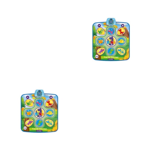 Matsuzay Tapete de baile, juguetes para niños, juego de juguete, música electrónica, manta de actividades, gimnasio educativo para bebés, patrón de dinosaurio 90*90cm 2piezas