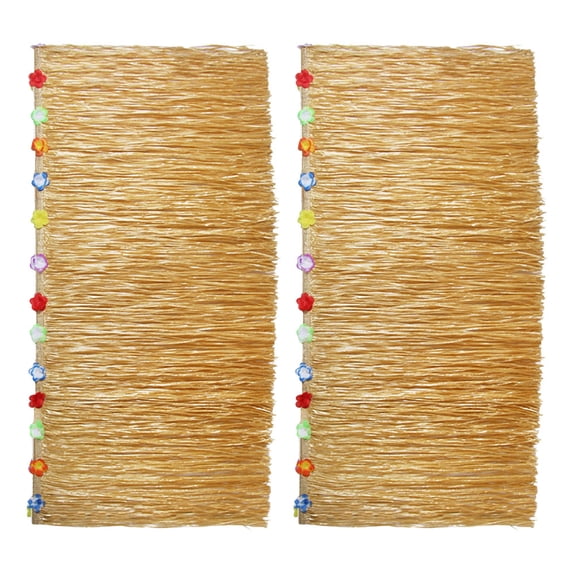 LOLIPPYY Hawaiian Light Brown Grass Skirt Table Skirt Curtain 2 Pieces 100x75CM
