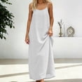 thumbnail image 3 of Hiiko Women's Backless Spaghetti Strap Maxi Dress Casual Solid Color Loose Cami Dresses, 3 of 6