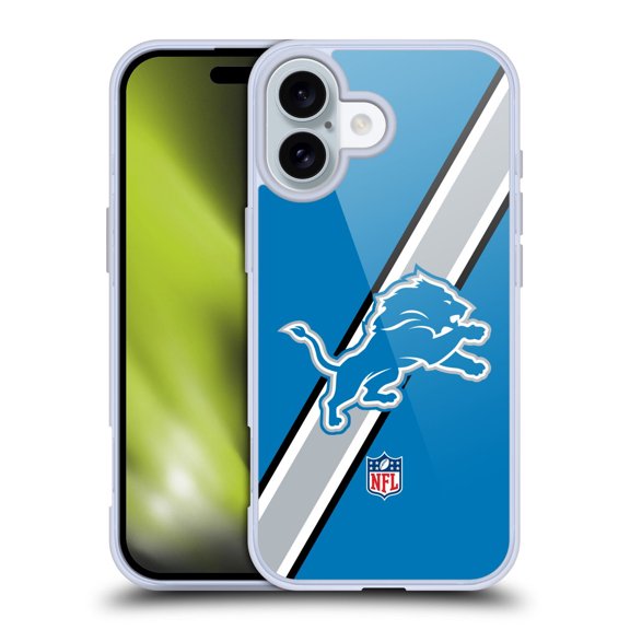 Head Case Designs NFL Detroit Lions Logo Stripes Soft Gel Case for Apple iPhone 16