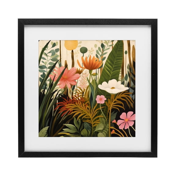 Stupell Industries Eclectic Botanical Embrace in the Jungle Black Framed Print Under Glass, 13 x 13, by Lazar Studio