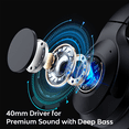 thumbnail image 5 of VEATOOL Bluetooth Headphones Over Ear, HiFi Stereo Foldable Lightweight Headphones, 60H Playtime, Hi-Res Audio, Deep Bass, Memory Foam Ear Cups, for Travel, Home Office, 5 of 5