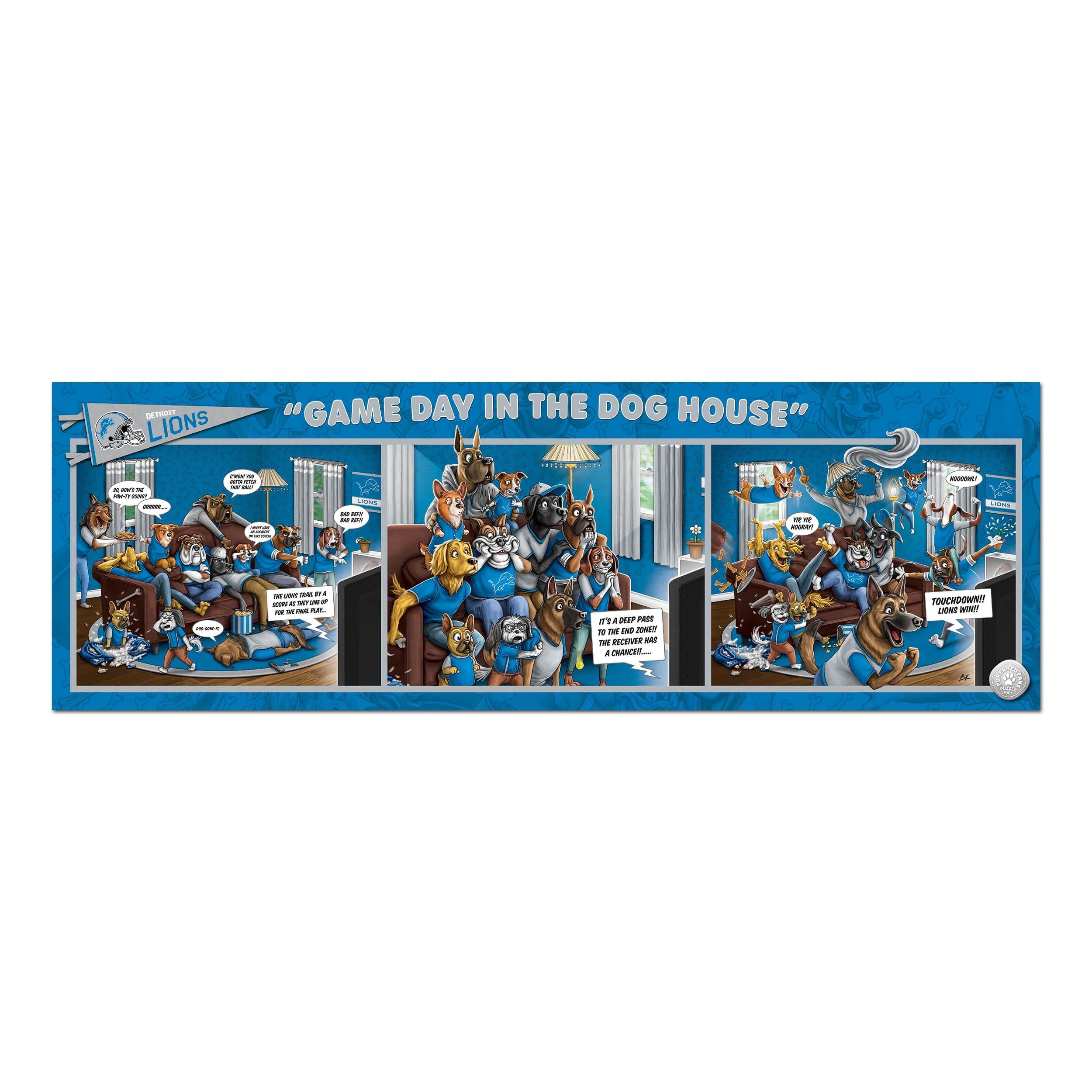 YouTheFan NFL Detroit Lions Purebred Fans Gameday in the Dog House 1000PC Puzzle