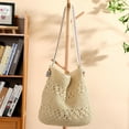 thumbnail image 7 of Kwuty Straw Beach Bags for Women - Women Beach Handmade Woven Tote Bag, Summer Mesh Hollow Shoulder Bag for Holiday, 7 of 7
