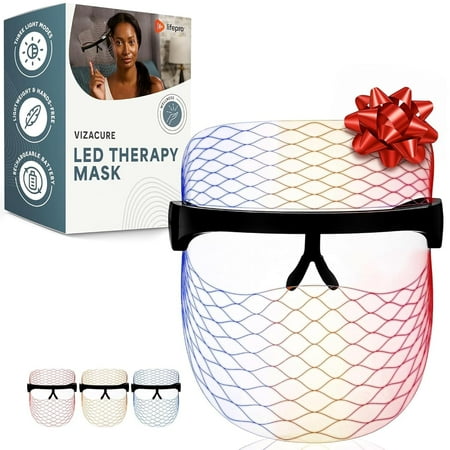 LifePro VizaCure LED Face Mask – Anti-Aging Light Therapy for All Skin Types - Black
